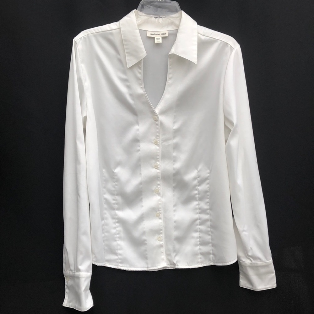 Coldwater Creek long sleeve blouse. White. Lg